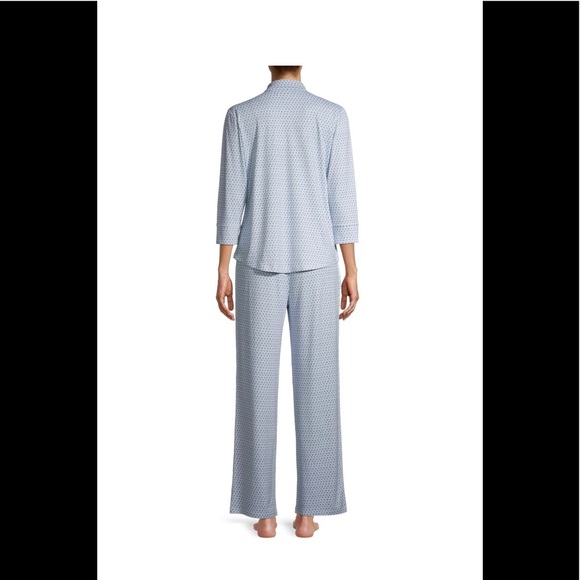 C WONDER Womens 3/4 Sleeved PJ Set Size XL Blue Soft Polyester Spandex New - Picture 5 of 5